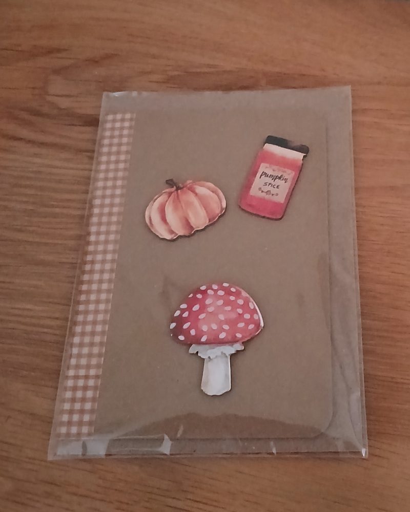 Autumn themed blank greetings card with matching envelope