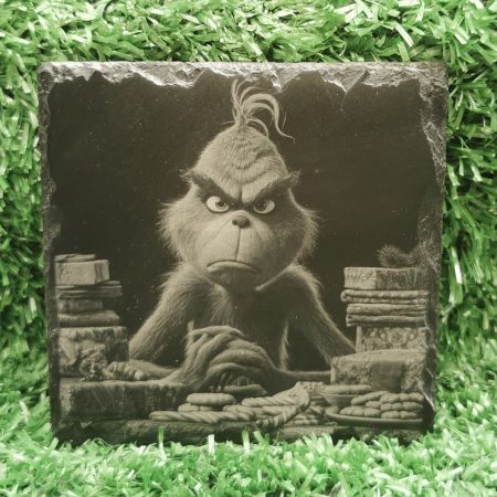 Grinch Slate Coasters-Christmas Table Decor-Drink Coasters