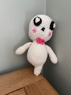 Amigurumi Spooky Character Collection. Witch with her cat, skeleton and ghost.