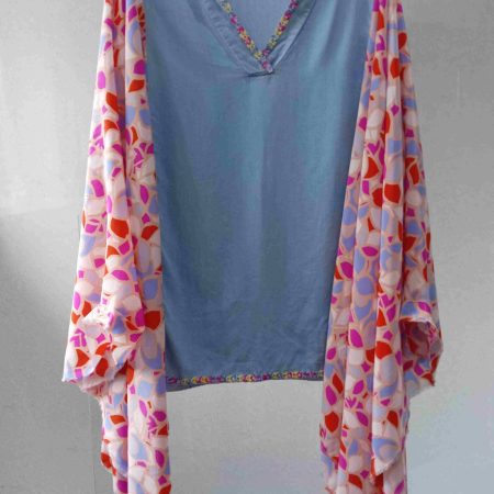 Upcycled Boho Hippie Style Fun Plus Size Poncho Kaftan