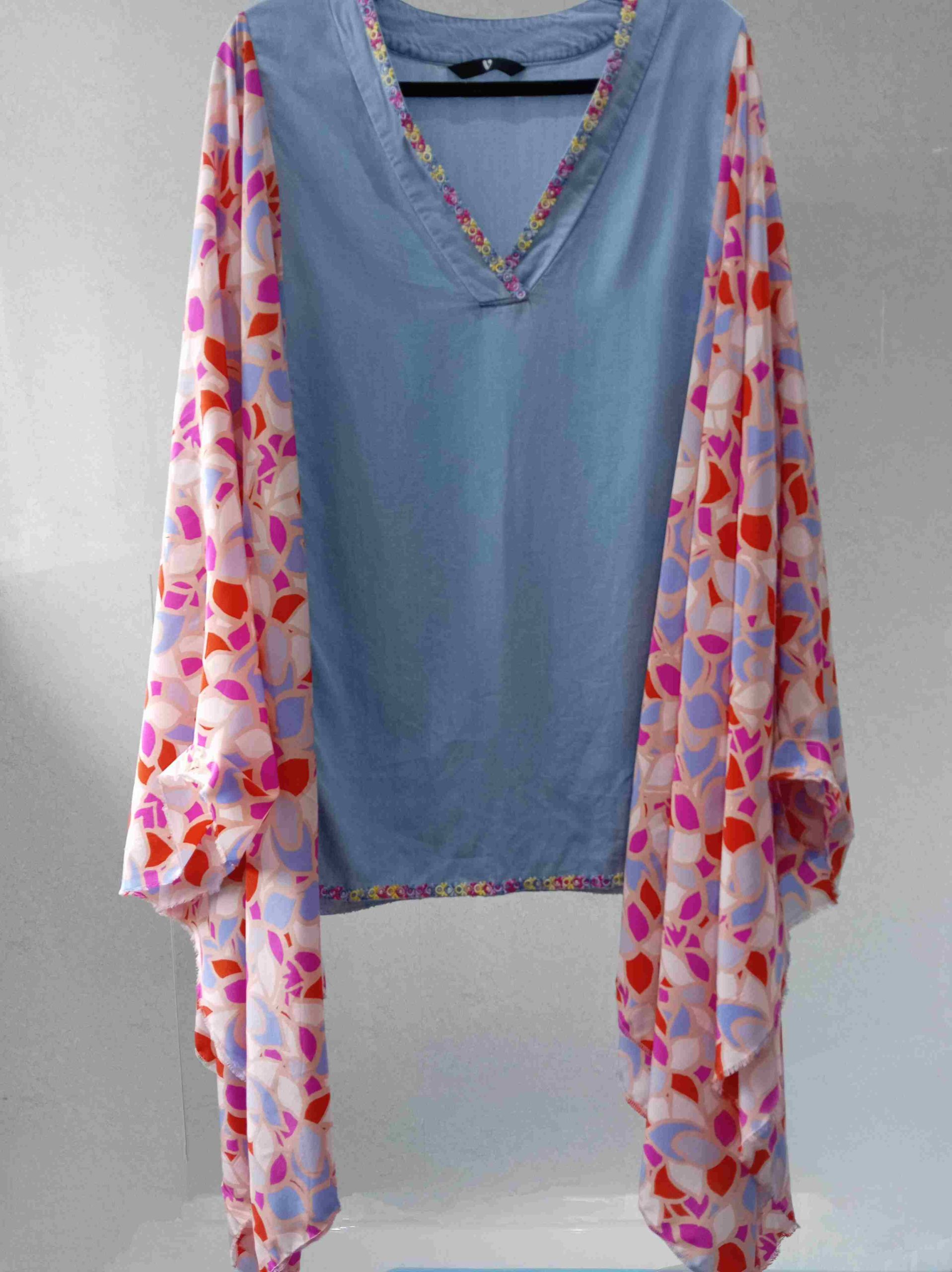 Upcycled Boho Hippie Style Fun Plus Size Poncho Kaftan