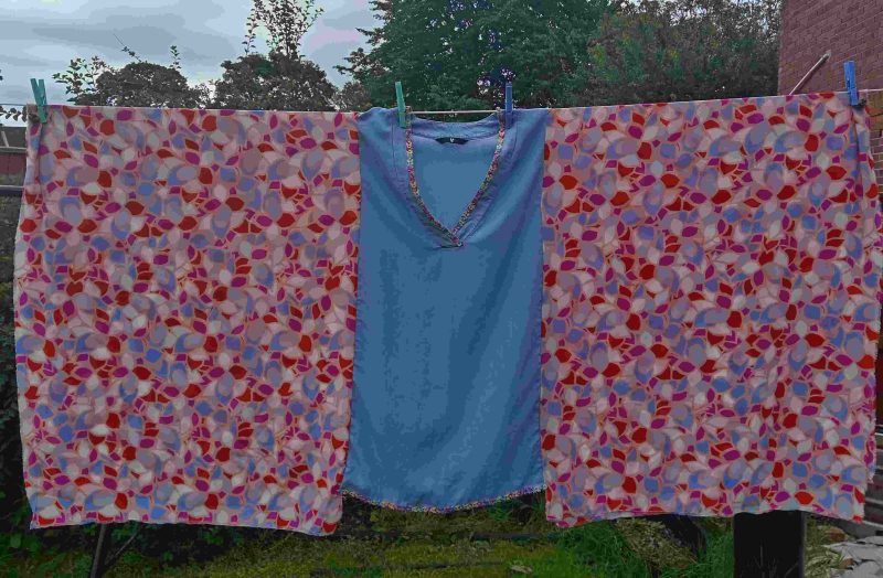 Upcycled Boho Hippie Style Fun Plus Size Poncho Kaftan