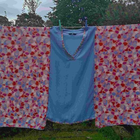 Upcycled Boho Hippie Style Fun Plus Size Poncho Kaftan