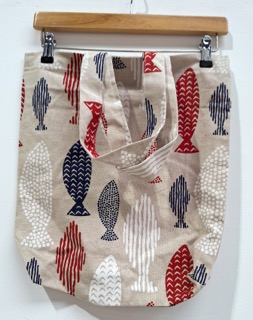 handmade tote bag - fish print