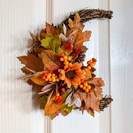 Autumn Crescent Moon Faux Seasonal Wreath
