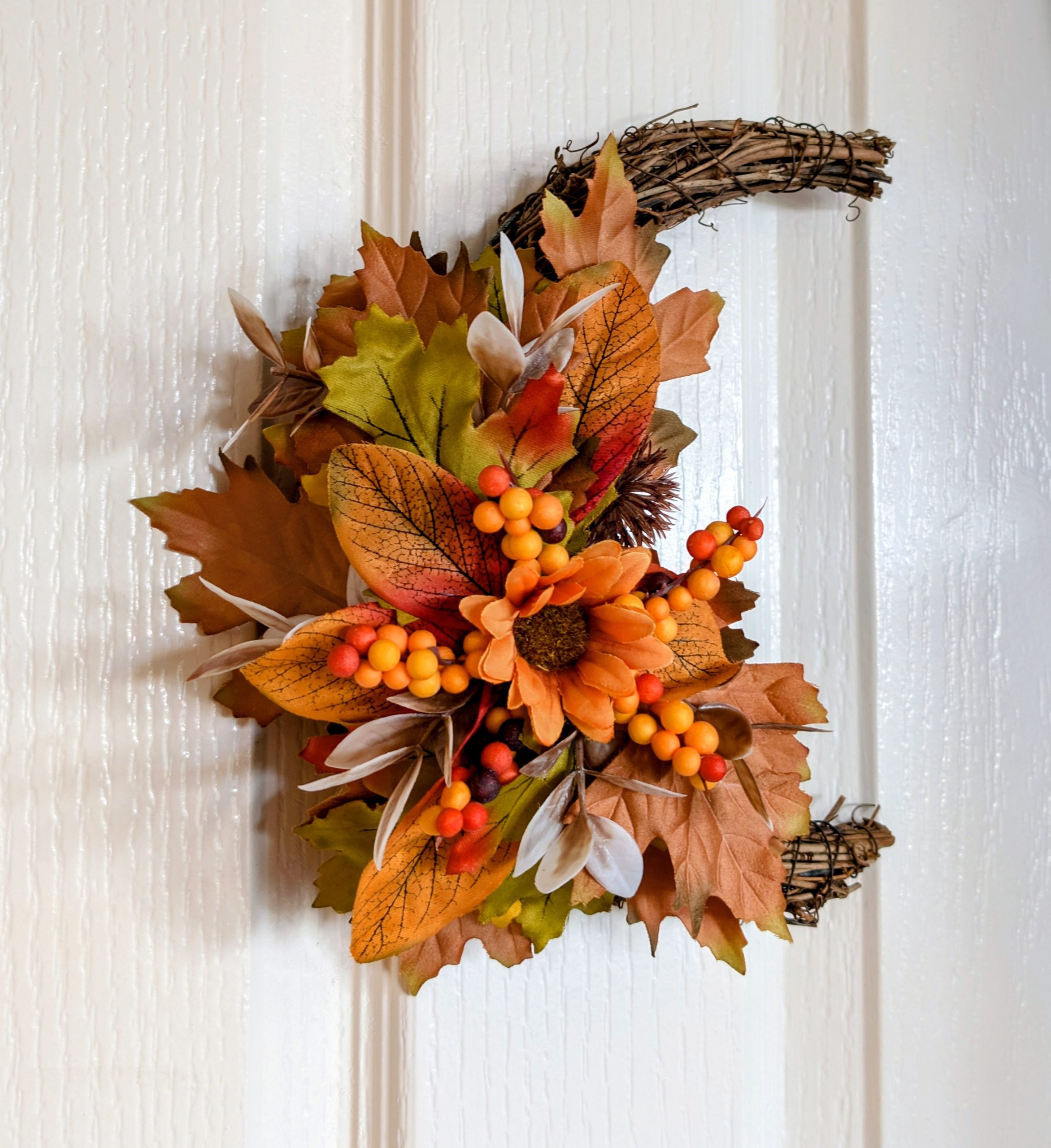 Autumn Crescent Moon Faux Seasonal Wreath