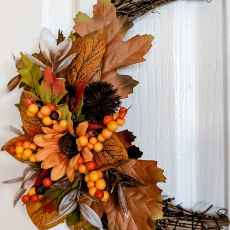 Autumn Crescent Moon Faux Seasonal Wreath