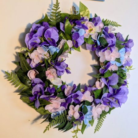 Purple, Pink and Blue Hydrangea Faux Floral Wreath