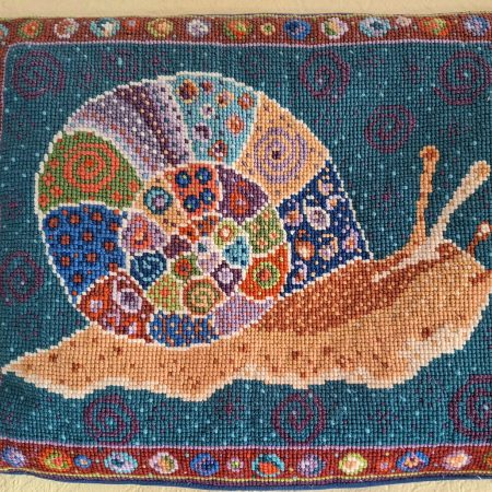 Tapestry Kit, Needlepoint Kit, Snail, Pillow, Cushion, Picture, Counted Cross Stitch, Embroidery