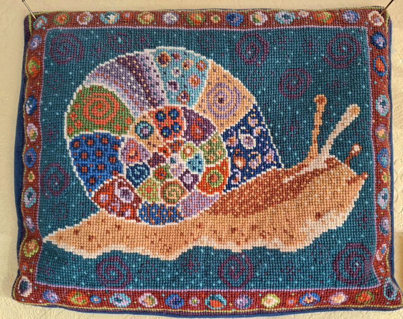 Tapestry Kit, Needlepoint Kit, Snail, Pillow, Cushion, Picture, Counted Cross Stitch, Embroidery