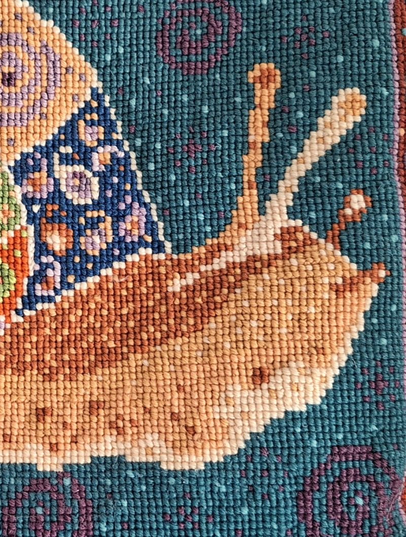 Tapestry Kit, Needlepoint Kit, Snail, Pillow, Cushion, Picture, Counted Cross Stitch, Embroidery