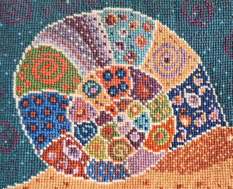 Tapestry Kit, Needlepoint Kit, Snail, Pillow, Cushion, Picture, Counted Cross Stitch, Embroidery