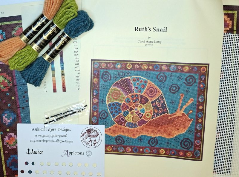 Tapestry Kit, Needlepoint Kit, Snail, Pillow, Cushion, Picture, Counted Cross Stitch, Embroidery