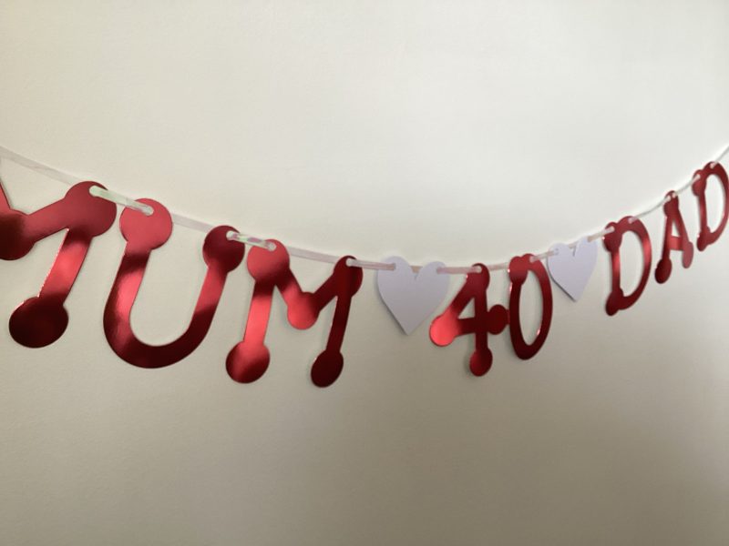 Ruby Wedding ‘Mum & Dad’ 40th Anniversary Party Banner