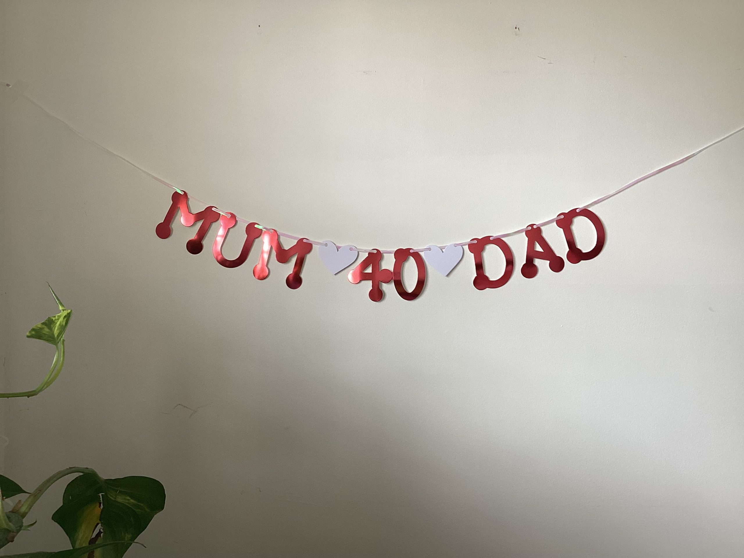 Ruby Wedding ‘Mum & Dad’ 40th Anniversary Party Banner