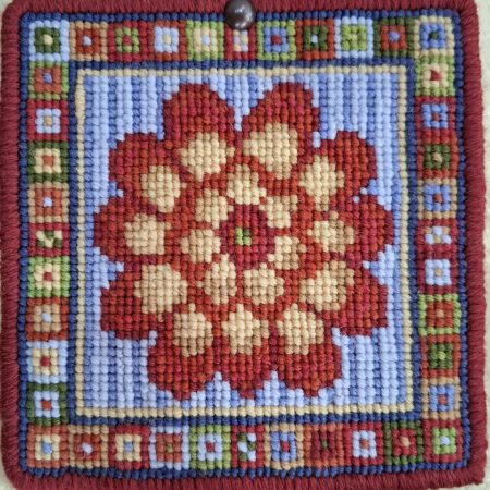 Stunning Summer Marigold Tile Tapestry Kit, Counted Cross-stitch Kit, Sew It Yourself Pin-cushion,
