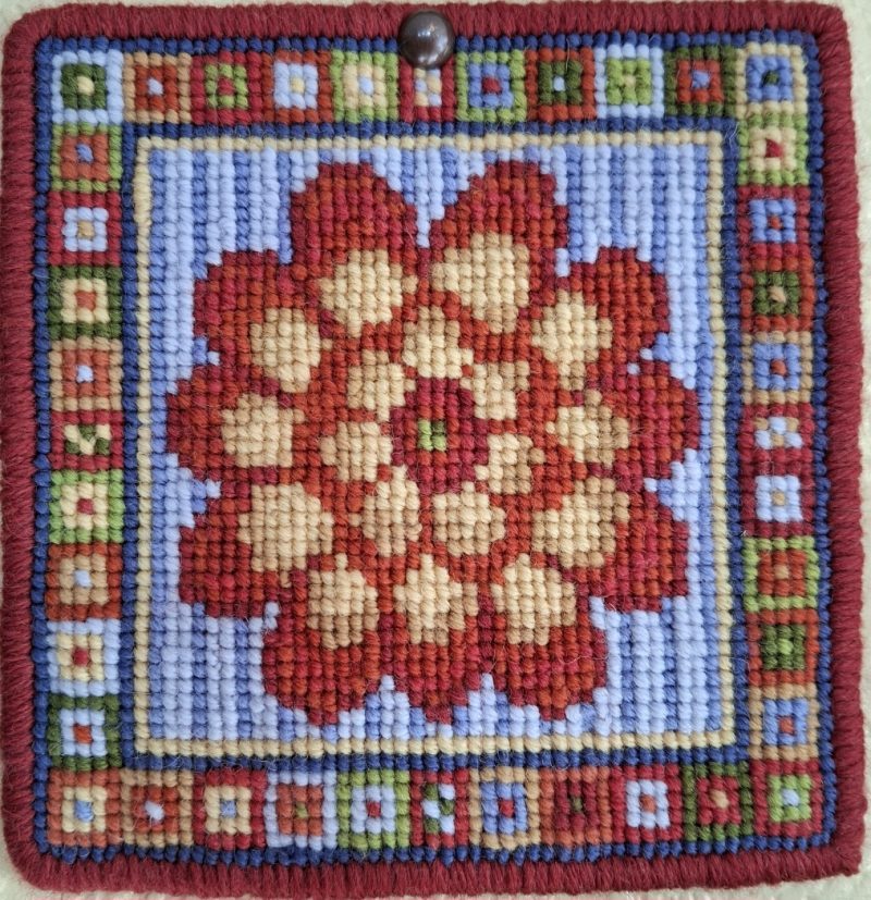Stunning Summer Marigold Tile Tapestry Kit, Counted Cross-stitch Kit, Sew It Yourself Pin-cushion,