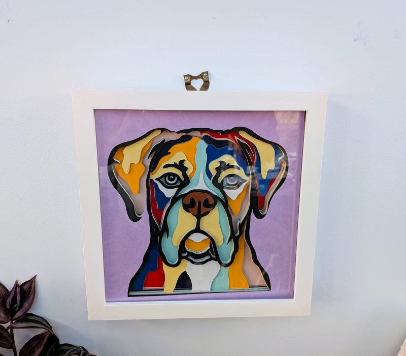 3D Wall Art Dog Breeds Multi Layered and multi Coloured Shadow Box wall decor