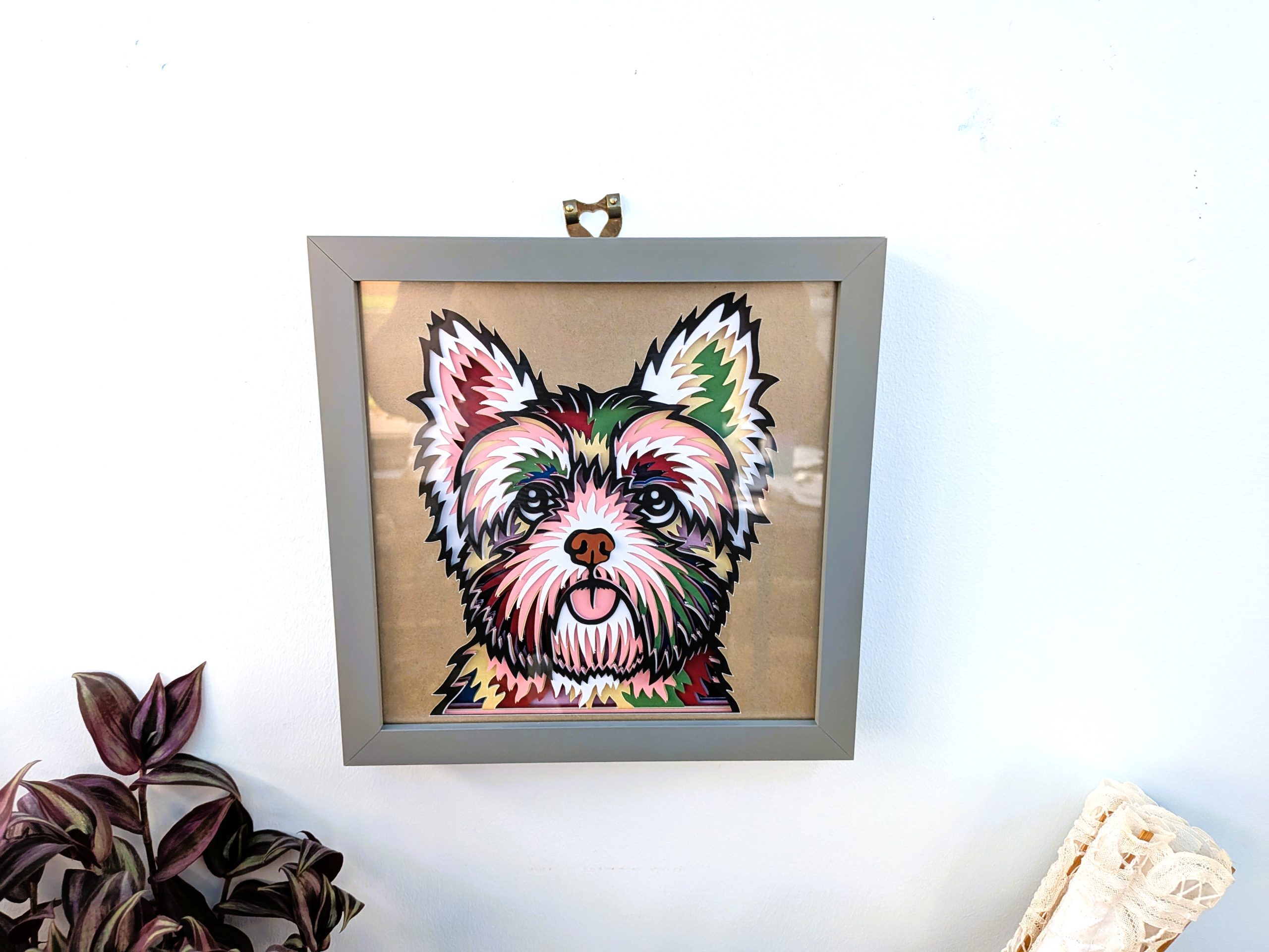 Yorkshire Terrier, 3D Wall Art, Shadow Box