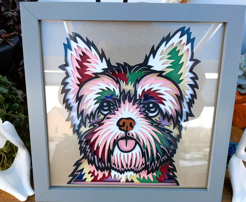 3D Wall Art Dog Breeds Multi Layered and multi Coloured Shadow Box wall decor