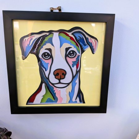 Jack Russell, multi coloured, 3D wall art, made to order