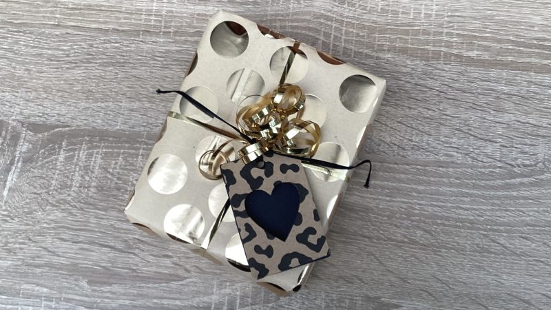 Leopard Print & Love Heart Gift Tags x 6