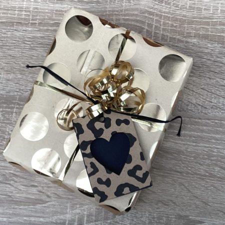 Leopard Print & Love Heart Gift Tags x 6