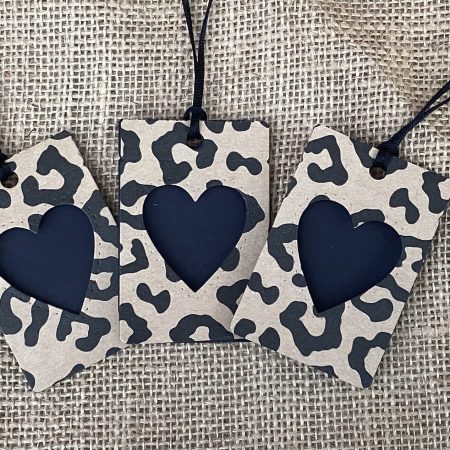 Leopard Print & Love Heart Gift Tags x 6