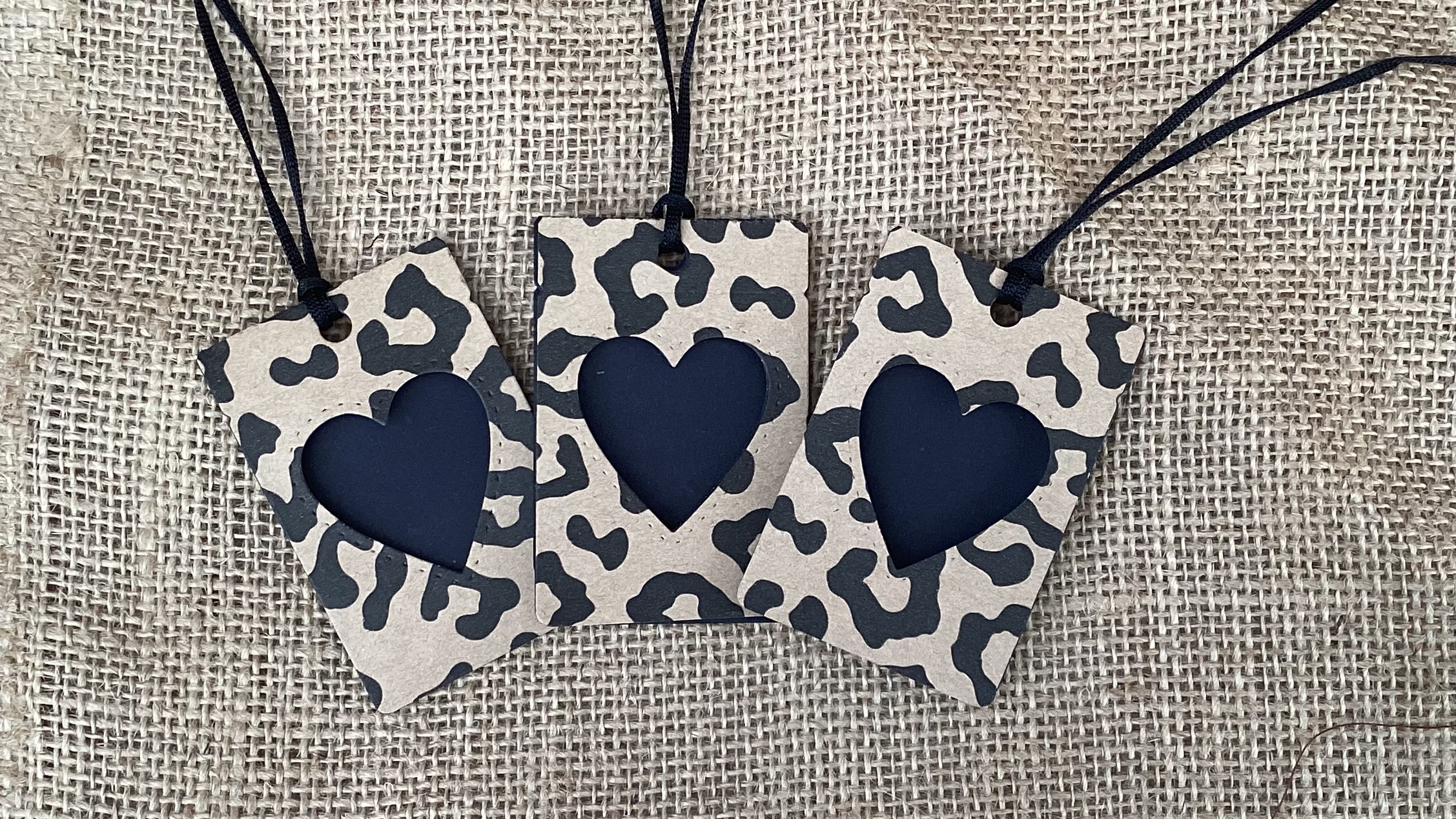 Leopard Print & Love Heart Gift Tags x 6