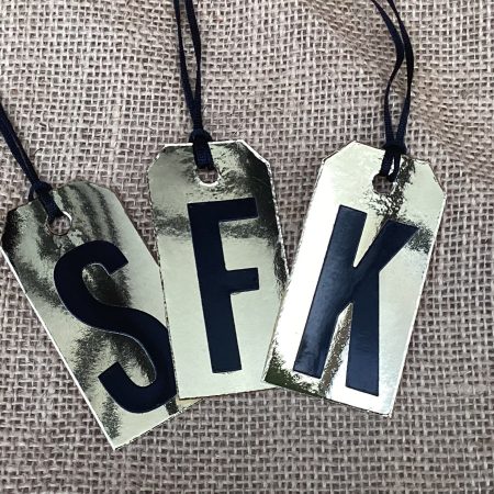 Personalised Initial Letter Christmas Gift Tags x 12