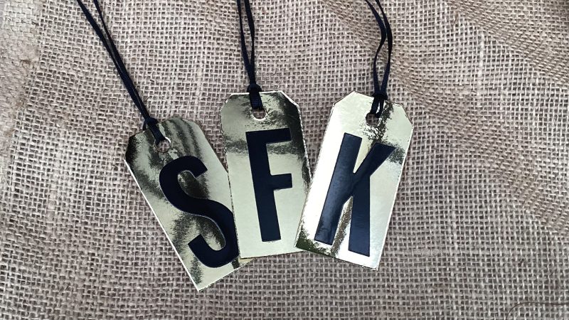 Personalised Initial Letter Christmas Gift Tags x 12