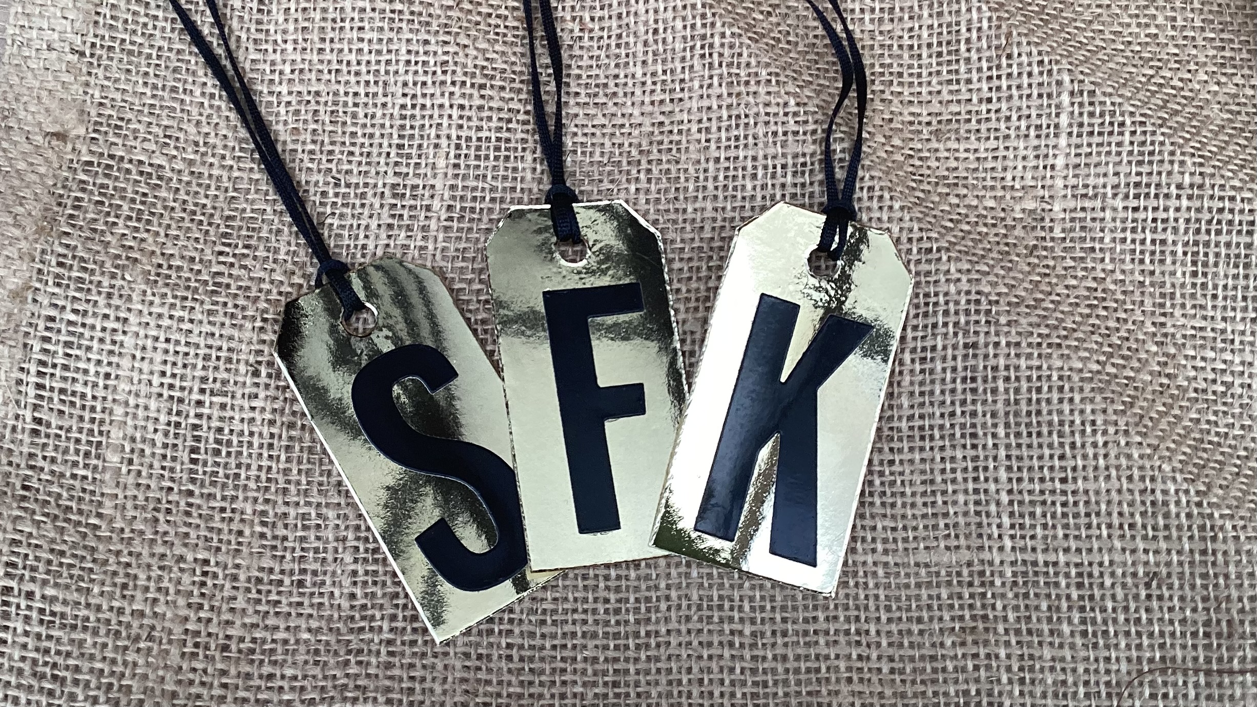 Personalised Initial Letter Christmas Gift Tags x 12