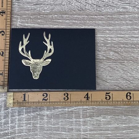 Christmas Stag Place Setting Cards x 12 Black & Gold