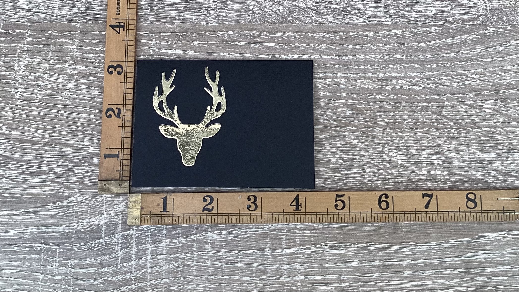 Christmas Stag Place Setting Cards x 12 Black & Gold