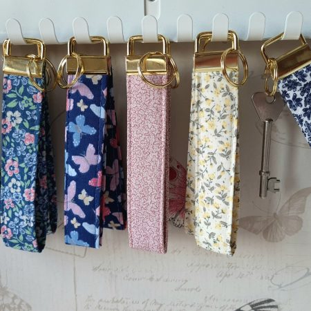 Handmade Padded Fabric Wristlet Keyring: