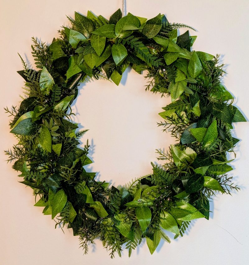 Green Leaves and Foliage Faux Wreath