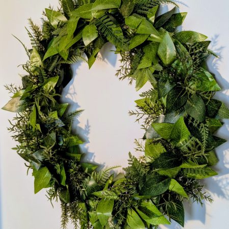 Green Leaves and Foliage Faux Wreath