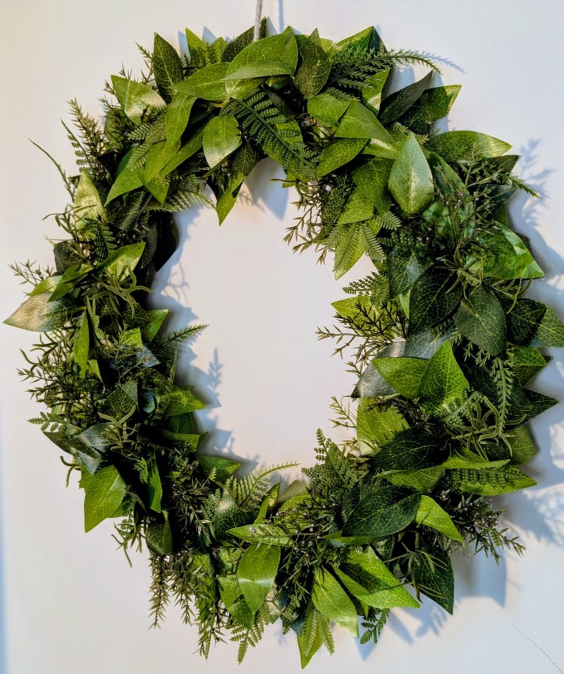 Green Leaves and Foliage Faux Wreath