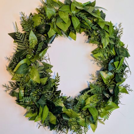 Green Leaves and Foliage Faux Wreath