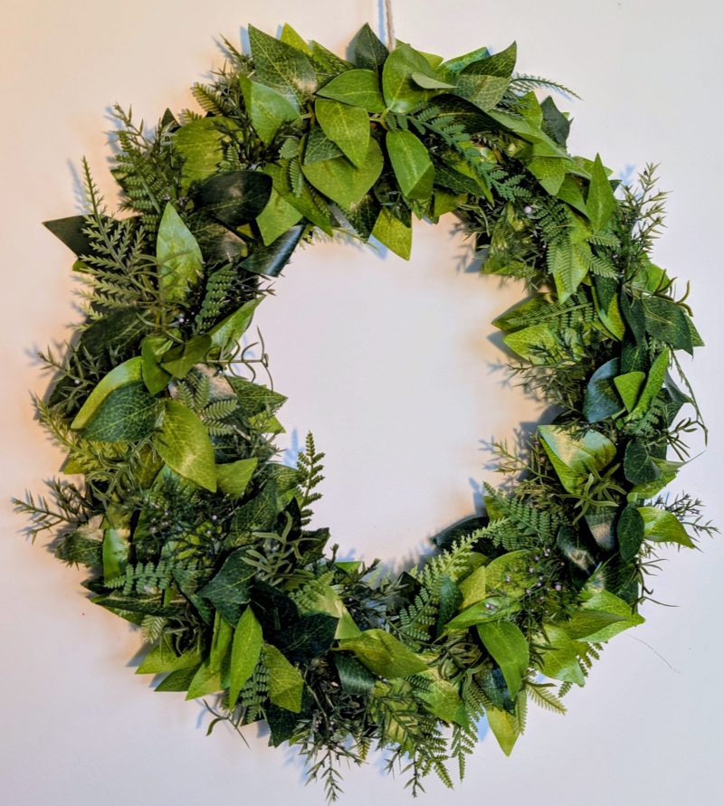 Green Leaves and Foliage Faux Wreath