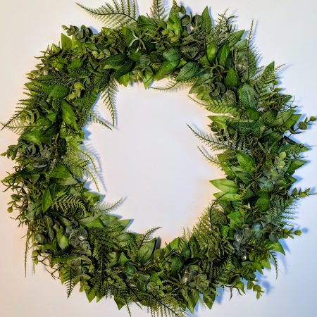 Green Leaves and Foliage Large Faux Wreath