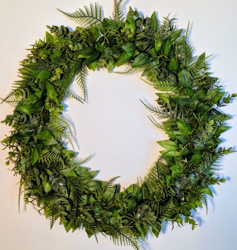 Green Leaves and Foliage Large Faux Wreath