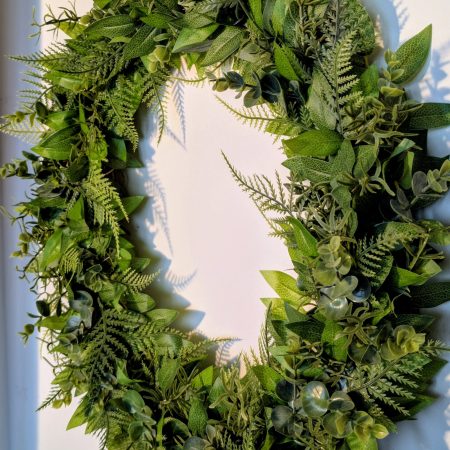 Green Leaves and Foliage Large Faux Wreath