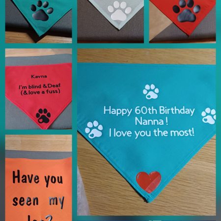 Personalised Dog bandana with press stud fastening