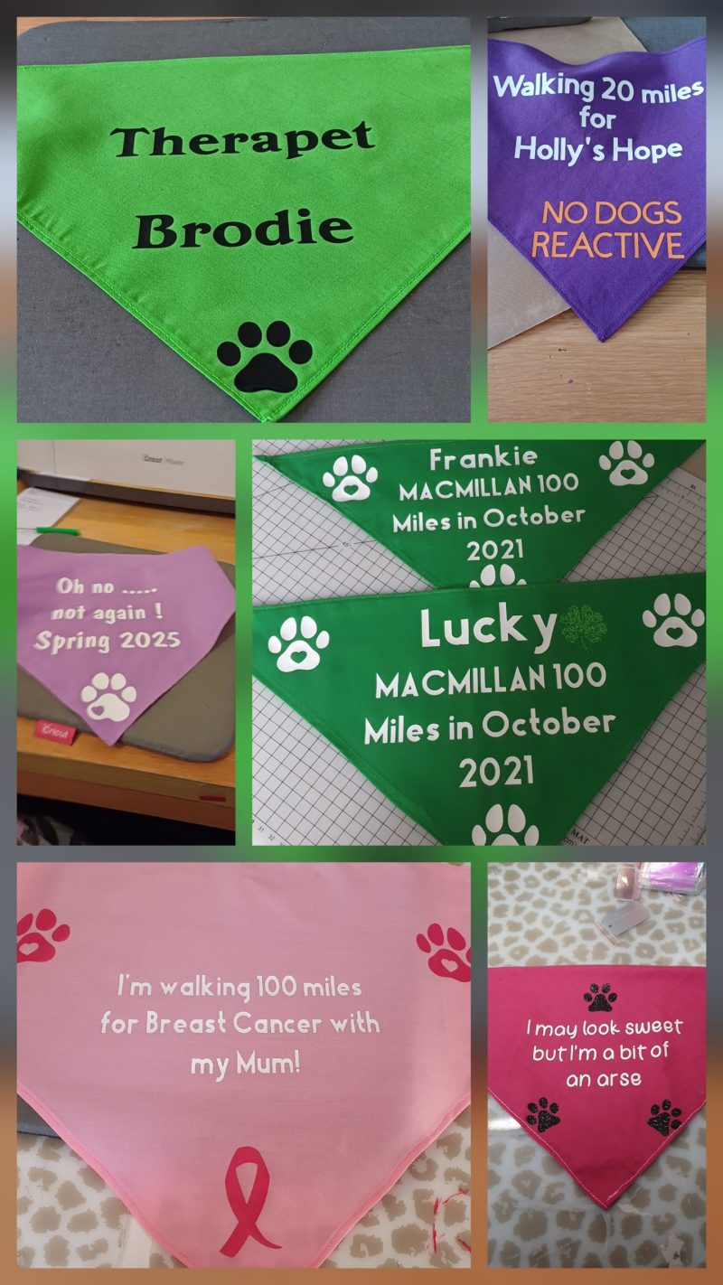 Personalised Dog bandana with press stud fastening