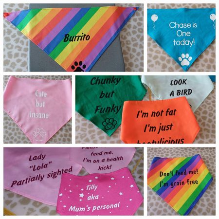 Personalised Dog bandana with press stud fastening