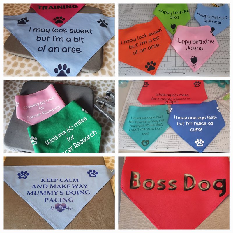 Personalised Dog bandana with press stud fastening