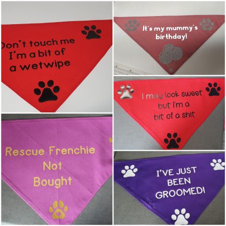 Personalised Dog bandana with press stud fastening
