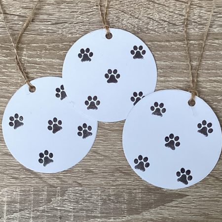Dog Cat Paw Print Gift Tags Treat Bag Labels x 20