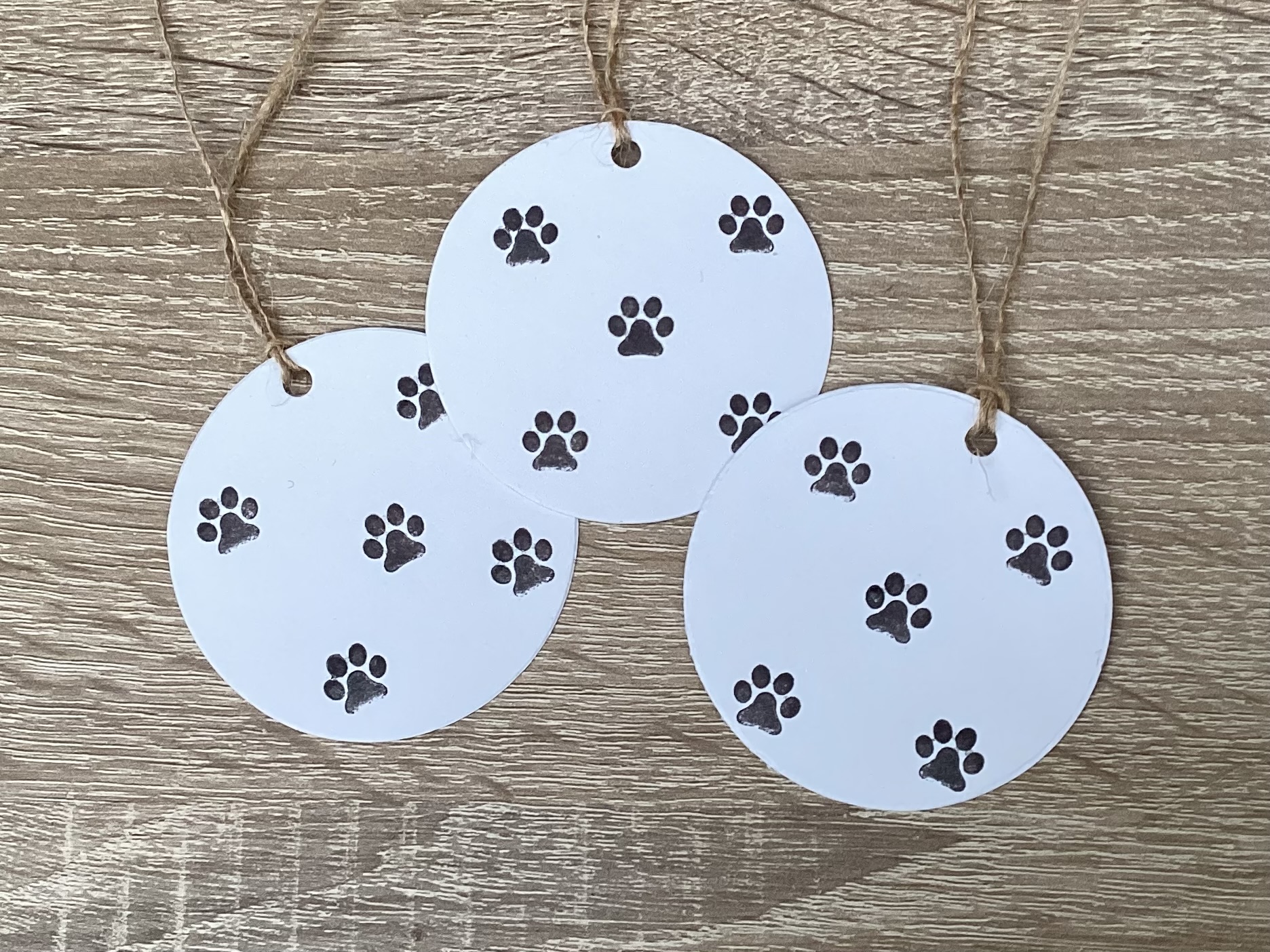 Dog Cat Paw Print Gift Tags Treat Bag Labels x 20